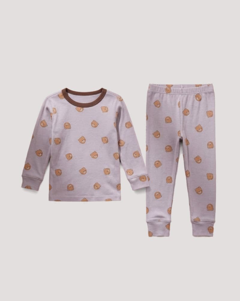 Lavender Teddy Bear Cotton Set