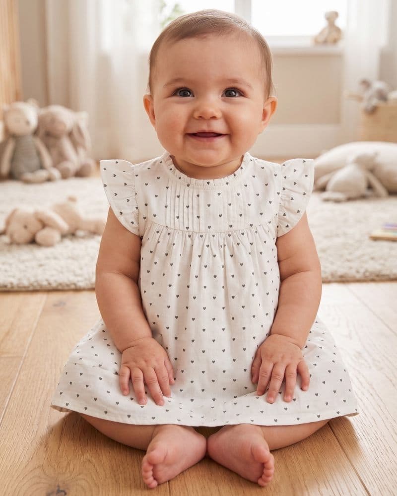Baby Girl Sleeveless Cotton Floral Frock